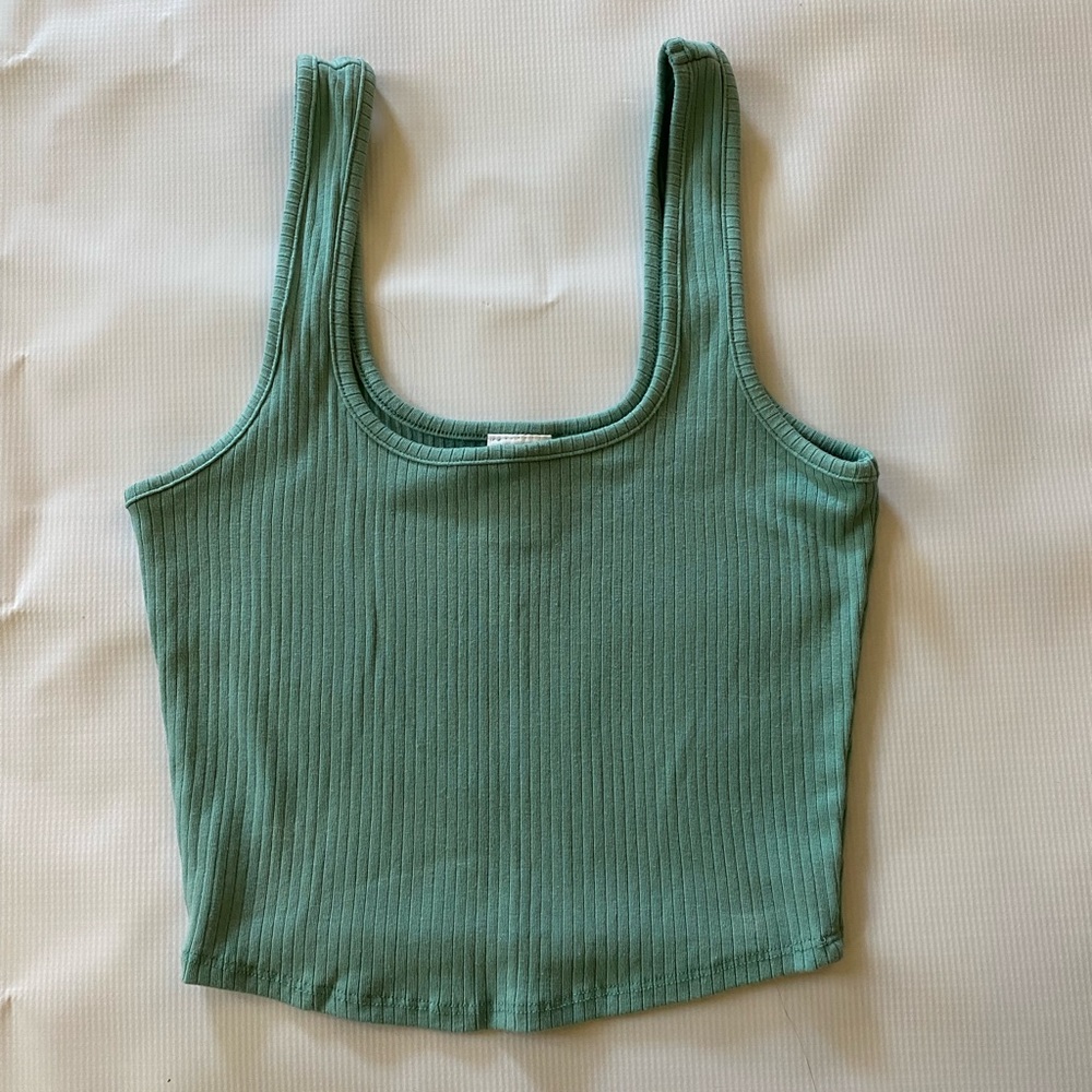 Green Cropped Tank Top